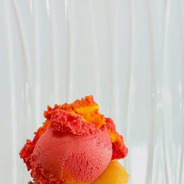 Mango sorbet from Heavenli Coffee n’ Scoops